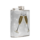 Champagneglazen Viering Goud op Zilver Heupfles (Rechts)