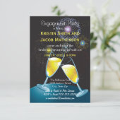 Champagneglazen Vuurwerk - 3x5 verlovingsfeest Kaart (Staand voorkant)