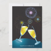 Champagneglazen & Vuurwerk - Verlovingsfeestje Kaart (Achterkant)
