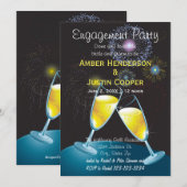 Champagneglazen & Vuurwerk - Verlovingsfeestje Kaart (Voorkant / Achterkant)