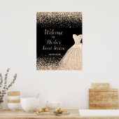 Champagnejurk Faux Glitter Sweet 16 Welkom Poster (Keuken)