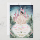 Champagnejurk Forest Pink Castle 15 Quinceañera Kaart (Voorkant)
