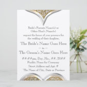 Champagnekant (Metallic bruiloft uitnodiging) Save The Date (Staand voorkant)