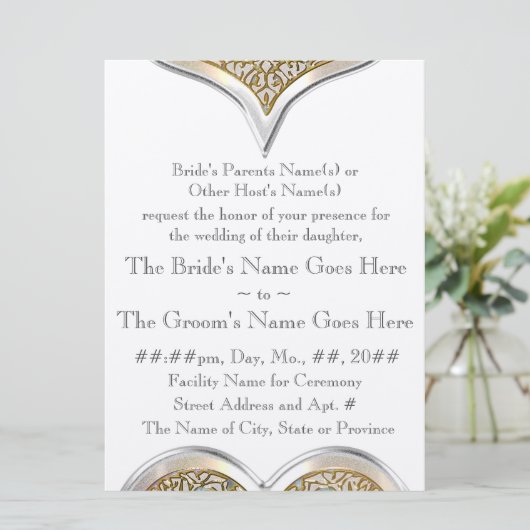 Champagnekant (Metallic bruiloft uitnodiging) Save The Date (Staand voorkant)