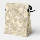 Champagnekleur Diamantpatroon Bedankdoosjes (Achterkant)