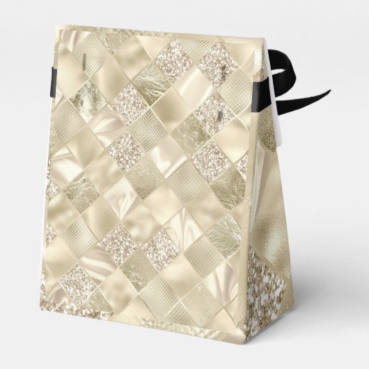 Champagnekleur Diamantpatroon Bedankdoosjes (Achterkant)