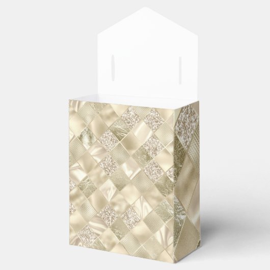 Champagnekleur Diamantpatroon Bedankdoosjes (Geopend)