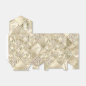 Champagnekleur Diamantpatroon Bedankdoosjes (Uitgevouwen)