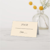 Champagnekleur Eenvoudig gestileerd script bruilof Plaatskaartje (Voorkant)