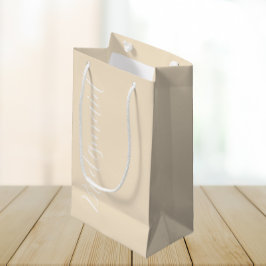 Champagnekleur gestileerd script bruiloft bruidsme klein cadeauzakje