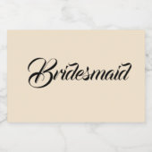 Champagnekleur gestileerd script bruiloft bruidsme sparkling wijnetiket (Enkel label)
