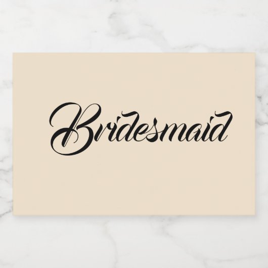 Champagnekleur gestileerd script bruiloft bruidsme sparkling wijnetiket (Enkel label)