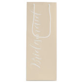 Champagnekleur gestileerd script bruiloft bruidsme wijn cadeautas (Voorkant)