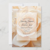 Champagnekleurig Roos Bruiloft Kaart (Voorkant)