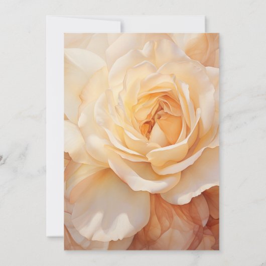 Champagnekleurig Roos Bruiloft Kaart (Achterkant)