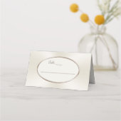 Champagnekleurige gepersonaliseerde trouwkaarten plaatskaartje (Voorkant)