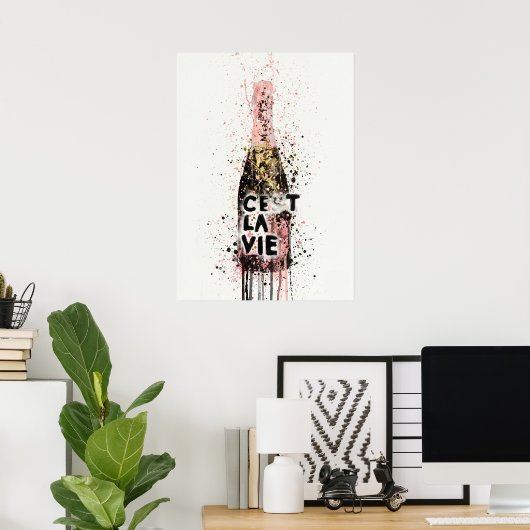 Champagner Graffiti Poster (Thuiskantoor)