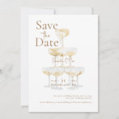Champagnetoren De twee van ons Foto Save the Date (Voorkant)
