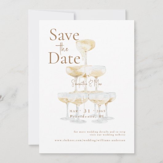 Champagnetoren De twee van ons Foto Save the Date (Voorkant)