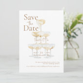 Champagnetoren De twee van ons Foto Save the Date (Staand voorkant)