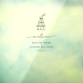 Champagnetoren | Minimalistische bruiloft welkom Raamsticker (Vel 3)