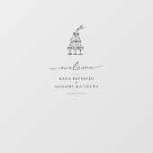 Champagnetoren | Minimalistische bruiloft welkom Raamsticker (Vel)