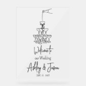 Champagnetoren Welkom berijpt Acrylteken Acryl Bord (Voorkant)