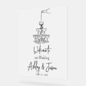 Champagnetoren Welkom berijpt Acrylteken Acryl Bord (Hoek)