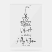 Champagnetoren Welkom duidelijk Acryl Teken Acryl Bord (Voorkant)