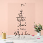 Champagnetoren Welkom duidelijk Acryl Teken Acryl Bord (Huwelijk)