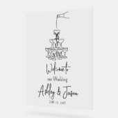 Champagnetoren Welkom duidelijk Acryl Teken Bord (Hoek)