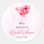 Champagnetrofee bruiloft ronde sticker (Voorkant)