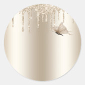 champagnevlinder ronde sticker (Voorkant)