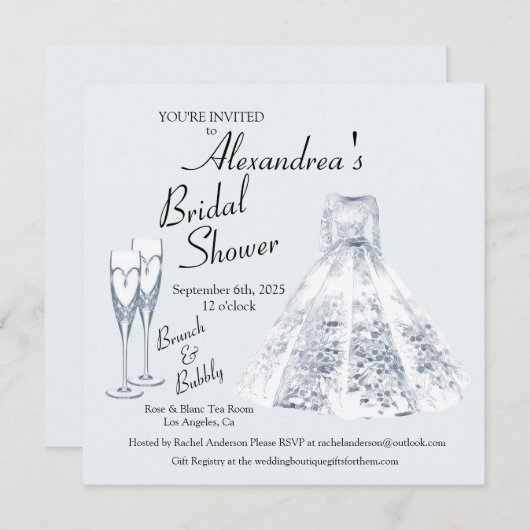 Champaign Brunch & Bubbly Vrijgezellenfeest Kaart (Voorkant / Achterkant)