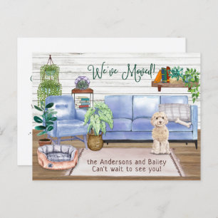 Champaign Cockapoo Cozy New Home Moving       Aankondigingskaart