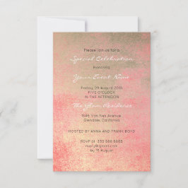 Champaign Gold Coral Sepia Wit Metallic Minimaal Kaart