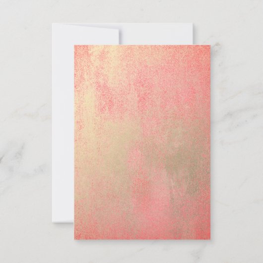 Champaign Gold Coral Sepia Wit Metallic Minimaal Kaart (Achterkant)