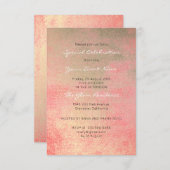 Champaign Gold Coral Sepia Wit Metallic Minimaal Kaart (Voorkant / Achterkant)