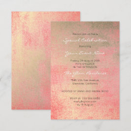 Champaign Gold Coral Sepia Wit Metallic Minimaal Kaart
