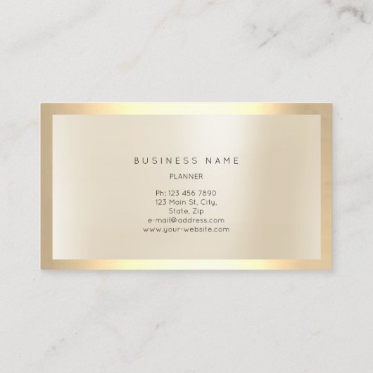Champaign Gold Glass Lijst Minimale Ivory Visitekaartje (Achterkant)