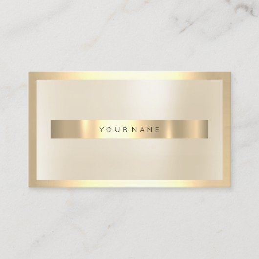 Champaign Gold Glass Lijst Minimale Ivory Visitekaartje (Voorkant)