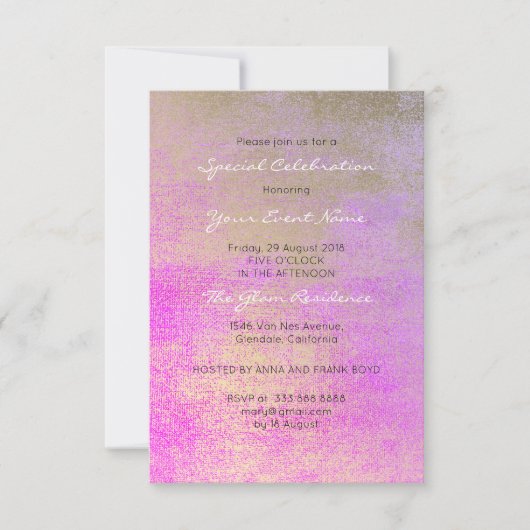 Champaign Gold helder Roos roze minimumaantal meta Kaart (Voorkant)