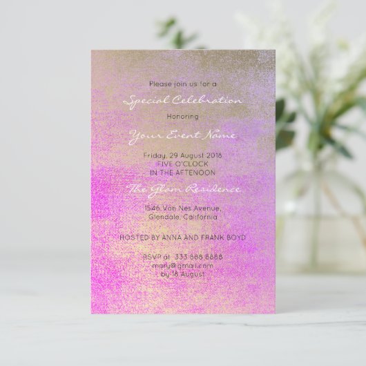 Champaign Gold helder Roos roze minimumaantal meta Kaart (Staand voorkant)