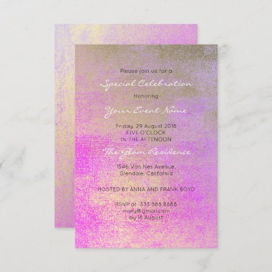 Champaign Gold helder Roos roze minimumaantal meta Kaart (Voorkant / Achterkant)