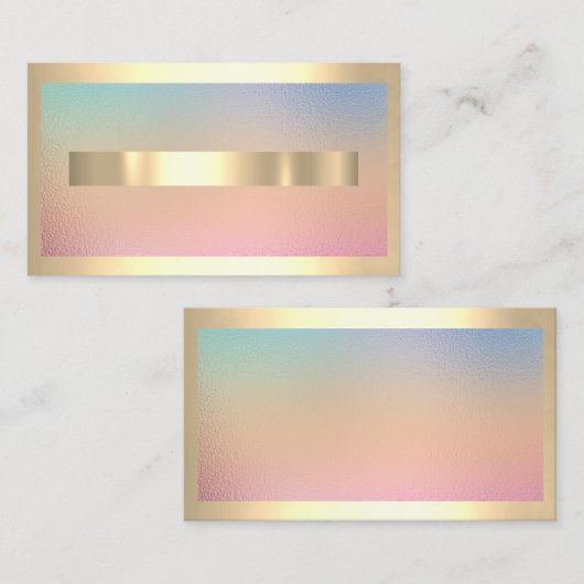 Champaign Gold Lijst Metal Ombre Holographic Visitekaartje (Voorkant / Achterkant)