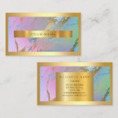 Champaign Gold Lijst Metallic heldere roze marmer Visitekaartje (Voorkant / Achterkant)
