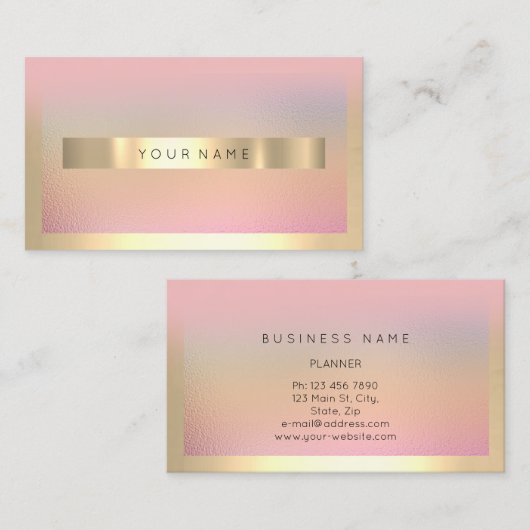 Champaign Gold Lijst Metallic Ombre Luxury VIP Visitekaartje (Voorkant / Achterkant)