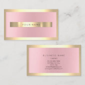 Champaign Gold Lijst Metallic Sparkly Pink Blush Visitekaartje (Voorkant / Achterkant)