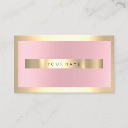 Champaign Gold Lijst Metallic Sparkly Pink Blush Visitekaartje (Voorkant)