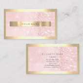 Champaign Gold Lijst Metallic Sparkly Pink Glitter Visitekaartje (Voorkant / Achterkant)